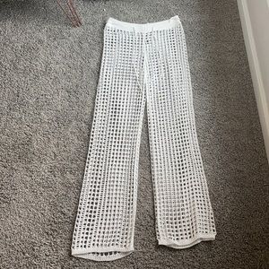 Crochet swimsuit coverup pants